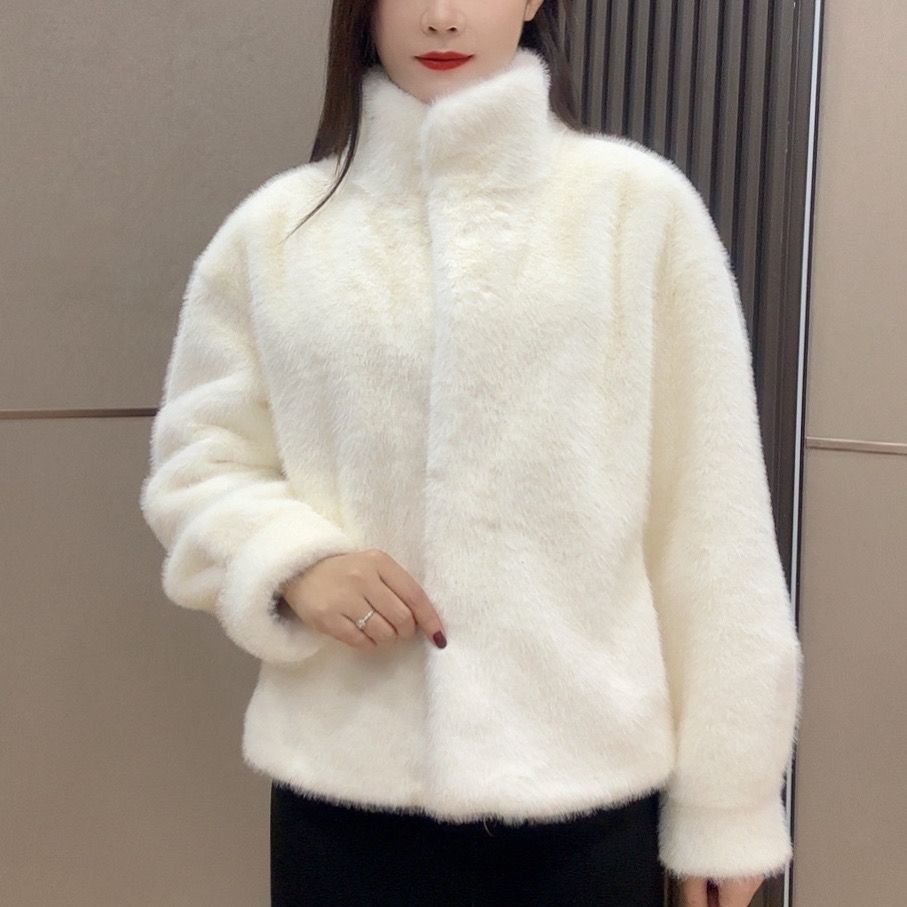 Короткая модная шуба с воротником-стойкой и леопардовым принтом для женщин, теплая и свободная зимой