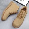 Мужские ботильоны в стиле ретро, универсальные, в британском стиле, помощь, ботинки на шнуровке, натуральная кожа для мужчин, высокие мужские ботинки, замша из коровьей кожи