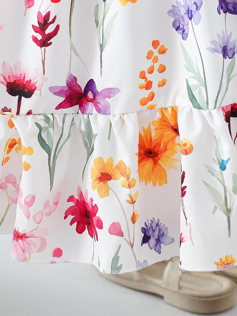 Летнее платье для девочек с пышными рукавами и бантом сзади - Милое и модное, Хит продаж