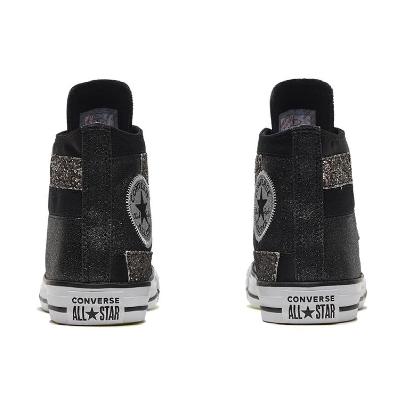 Converse Chuck Taylor All Star Шнуровка Плоский каблук Высокие эспадрильи Женские Черные