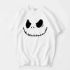 Cool Christmas Eve Horror Jack Halloween Skull Print T-shirt Short Sleeve Round Neck Summer Couple Dress