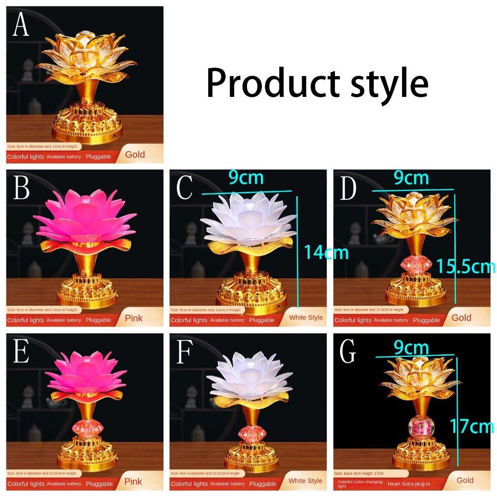 220V Buddhist Lamp LED Night Light Buddha Music Machine Lotus Flower Lamp Temple