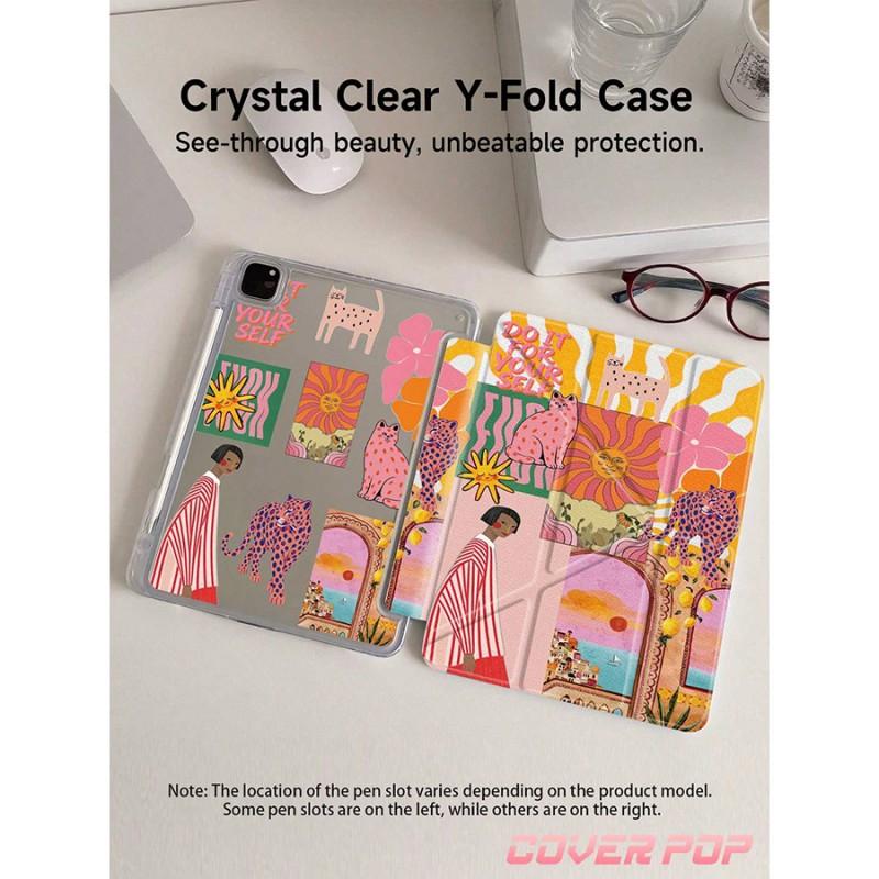 Acrylic Flip Cover Case IPad 10.2 Inch 7th 8th 9th Gen 10 11 Air 5 6 With Stand Magnetic Sleep Wake Anti-Scratch