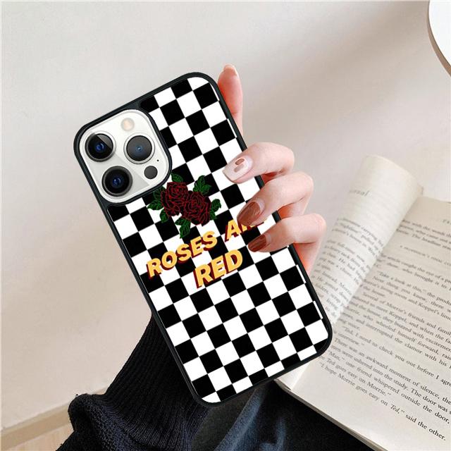 Клетчатый дизайн с подсолнухами и розами Чехол для iPhone 17 Air 15 16 14 13 12 Pro Max 11 Pro Max Plus Чехол для телефона Coque