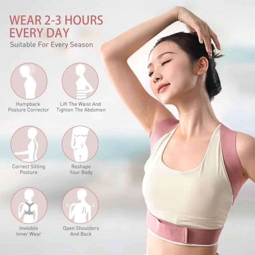 Breathable Back Support Belt Invisibility Corrector Corset Back Neck Brace  Spine Support