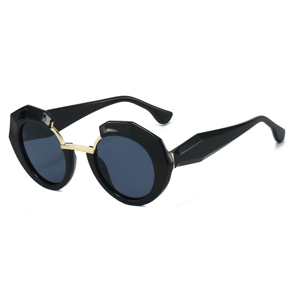 High Quality  Retro Leopard Gradient Round Frame Women Sunglasses Y2K  Street Shooting Trend Personality Punk Men Sun Glasses UV400