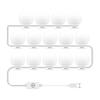 Mirror Front Lights Dresser Refill Makeup Mirror Bulb Tri-color Dimming USB Touch Switch Long Press
