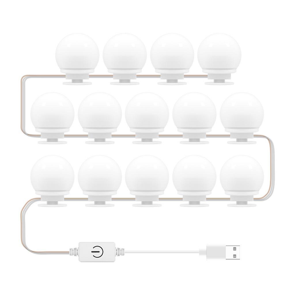 Mirror Front Lights Dresser Refill Makeup Mirror Bulb Tri-color Dimming USB Touch Switch Long Press