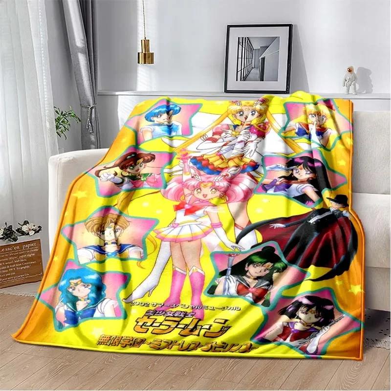 Милое одеяло с принтом в виде 3D-мультяшного персонажа S-Sailor-Moon, модное, мягкое, уютное, для гостиной, спальни, дивана-кровати, дорожное одеяло, подарок на день рождения для ребенка