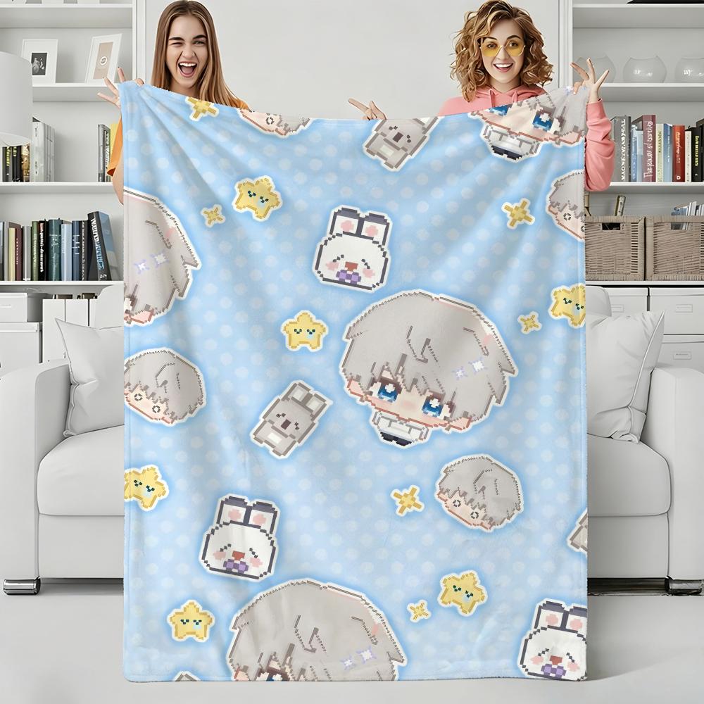 Game L-Love and Deepspaces Throw Flannel Blanket Perfect for Sofa Office Bed Travel Sleep Read Relax Camping four season use