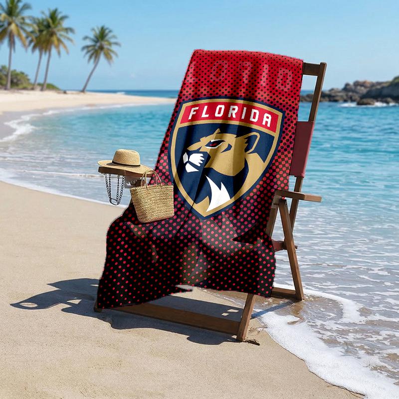 Модное пляжное полотенце Florida Panthers: Идеально для летних приключений Мягкое, впитывающее и быстросохнущее, подходит для плавания и купания
