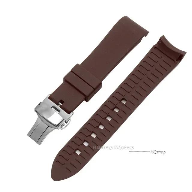 Изогнутый силиконовый ремешок для Swatch с пряжкой из нержавеющей стали 20 мм 22 мм Мужской Женский Мягкий Водонепроницаемый Сменный ремешок для часов для Seiko