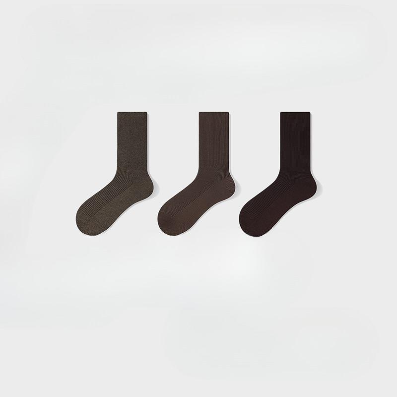 3 Pairs of Female Autumn and Winter Pure Cotton Moon Son Boneless Long Tube Pile Socks