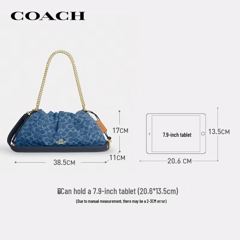 COACH Faye Iconic Джинсовая большая сумка через плечо
