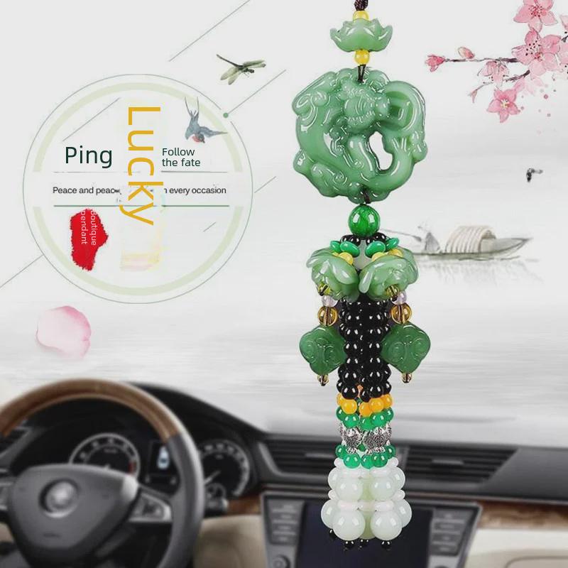 Автомобильная подвеска в стиле Тан: Украшение для зеркала заднего вида в китайском стиле для безопасного и стильного салона автомобиля