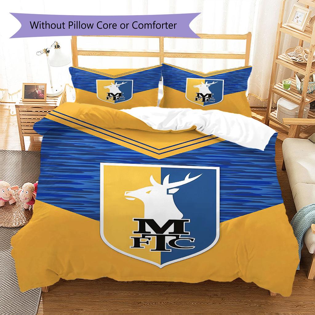 MansfieldFC Pattern Bedding Quilt Set Quilt Cover Pillowcase Home Decoration Birthday Gift (1 * duvet cover + 2 * pillowcase, without core)