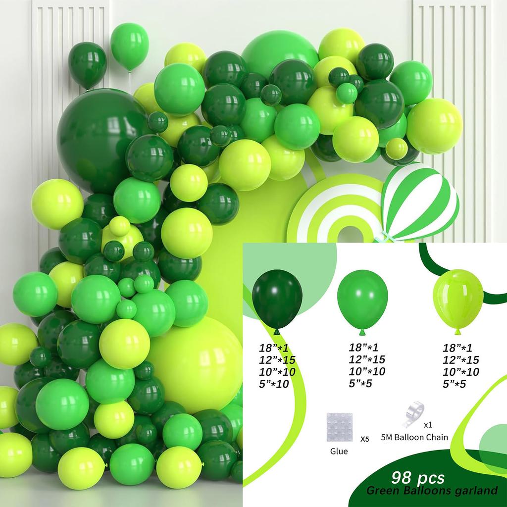 Мори Сет День рождения Событие Тема джунглей Украшение для вечеринки Набор латексных шаров-цепочек