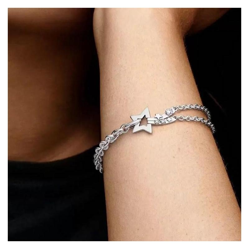 Pandora Браслет из стерлингового серебра 925 пробы, женская модель Star 592409C01