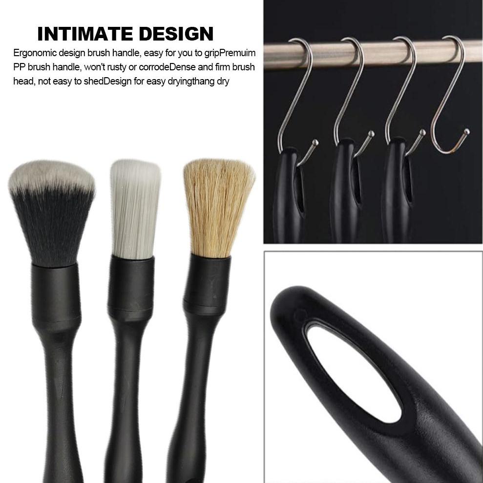 3PCS Automotive Gap Details Brush Ultra Soft Car Interior Dust Removal Brush Instrument Panel Air Outlet Deep Cleaning Tool