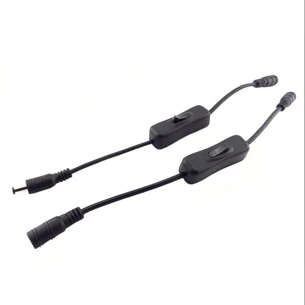 Black White Female Male Power Cable DC 12V Inline 304 Switch DC Connector LED Strip Light