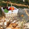 Плетеная корзина для пикника с ручкой и моющимся вкладышем для кемпинга, сбора овощей, празднования Дня матери и Дня благодарения