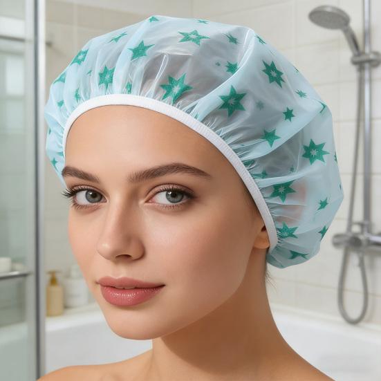 5 шт. Шапочки для душа Водонепроницаемая шапочка для волос для душа Большого размера Эластичная резинка Удобные для путешествий Складные Шапочки для душа для ванны, спа