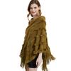 Spring and Autumn V-neck Solid Color Knitted Plush Shawl