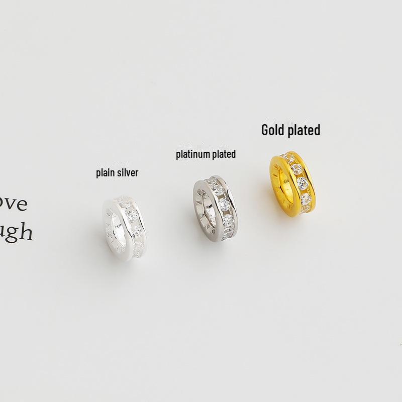 S925 Sterling Silver Diamond Spacer Beads for DIY Crystal Bracelets