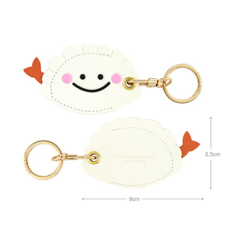 Leather Strawberry Lemon Keychain Case Holder  Women Car Key Ring Charm Bag Car Pendant Gift Anti-Lost Pet Dog Cat Collar