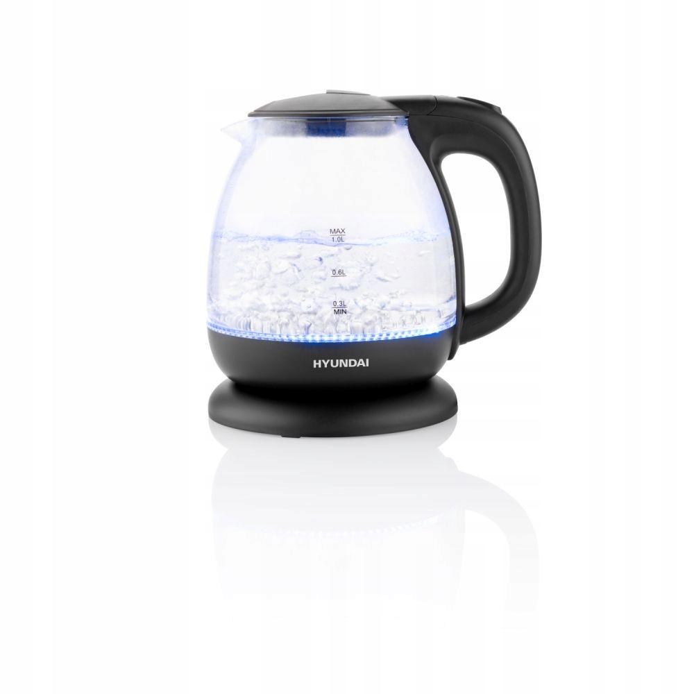 Hyundai Vk101 Electric Kettle 1.0L 1100W Black Glass 1 Pc