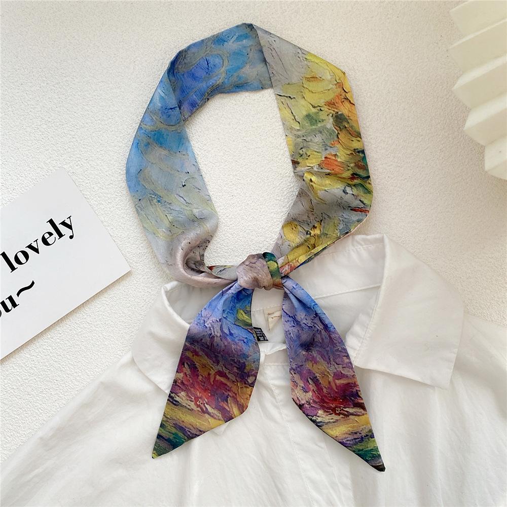 New Scarves Silk Scarves Women'S Spring And Autumn Season Long Decorative Professional Scarves Summer Thin Styles Paired With Shirts Stylish