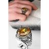 Citrine Stone 925 Sterling Silver Men's Ring
