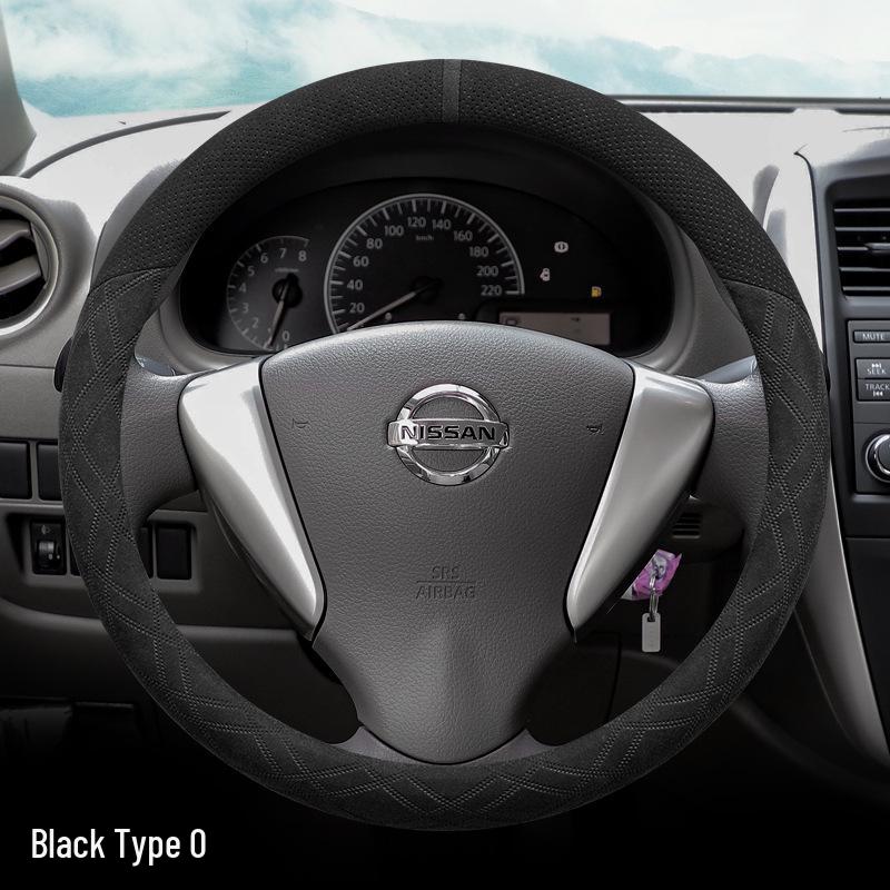 Чехол на руль из замши для Nissan Sylphy, Teana, Qashqai, Sunny, Tiida, X-Trail, Livina (14-е поколение).