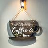 Coffee Tea Wooden Signs Rustic American Signs Cafe Coffee Bar Decor For Kitchen Diner Home Festive Wall Wood Decoration