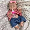Cute Mini Palm Reborn Babies Doll Levi 30cm Full Silicone Body Simulation Dolls for Girl and Boy Realistic Sleeping Imitation Dolls for Kids Xmas Gift