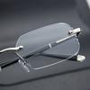 Men Anti Blue Light Computer Glasses Frameless Square Diamond Cut Edge Fashion Women Glasses Very Suitable for Hiking