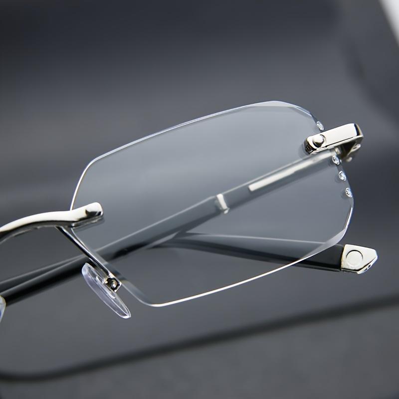 Men Anti Blue Light Computer Glasses Frameless Square Diamond Cut Edge Fashion Women Glasses Very Suitable for Hiking