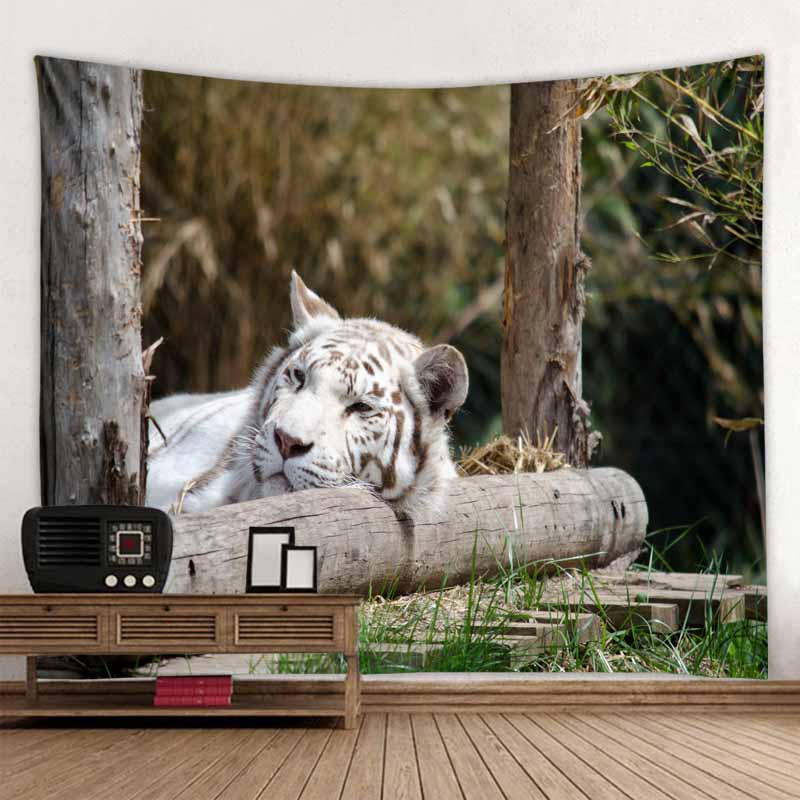 Home Decoration Filled Tiger Pattern Printing Polyester Fiping Wall Suspension Room Background Tapiz