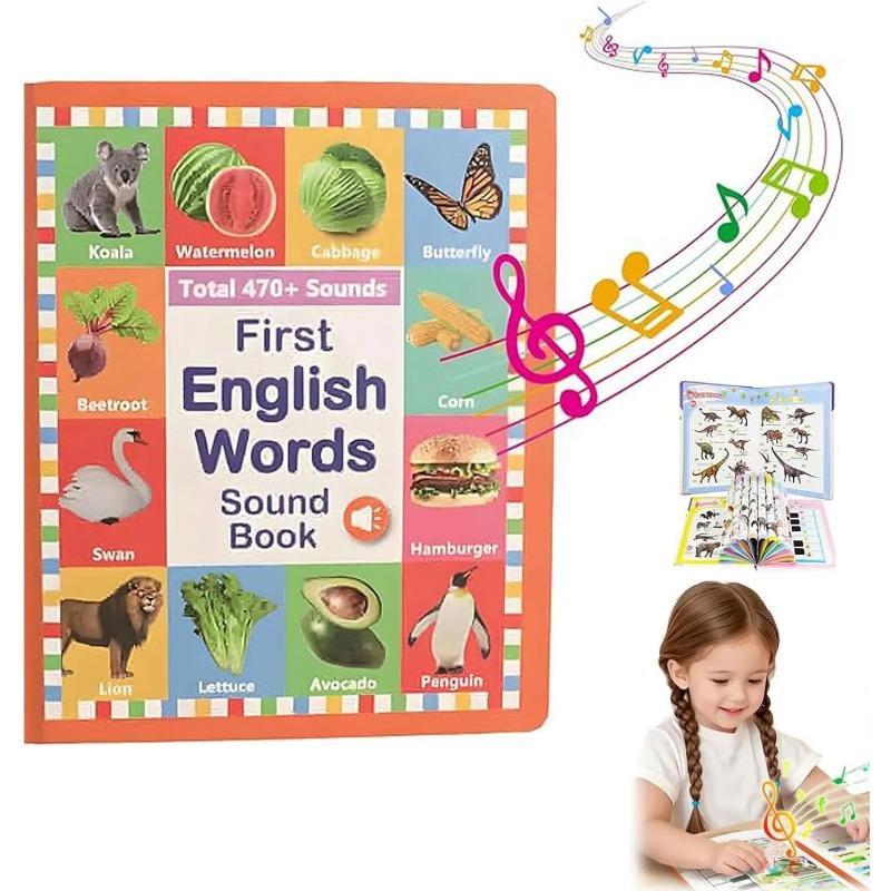 First English Words Sound Book, My First English Sound Toy,470+ Words, 21 Themes, Speak and Spell, Fun Word Game for Educational Language