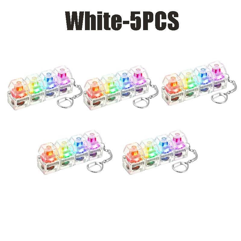 Led Light-Up Keychain Keyboard Clickable Button Fidget Toy For Stress Anxiety Relief Portable Desk Accessory Office Decor Gift