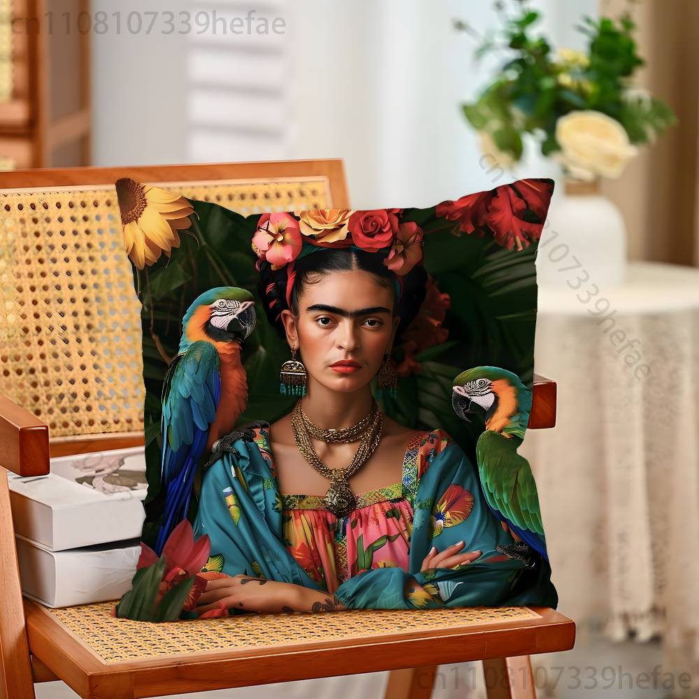 Fashion FFridaS KKahlo Pillow Cases for Bedroom Living Room Sofa Home Decor Polyester Cushion Cover with Zipper