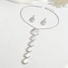 Exaggerated Fashion Irregular Geometric Pendant Necklace Earring Set Y-Shaped Chain Collarbone Jewelry Set