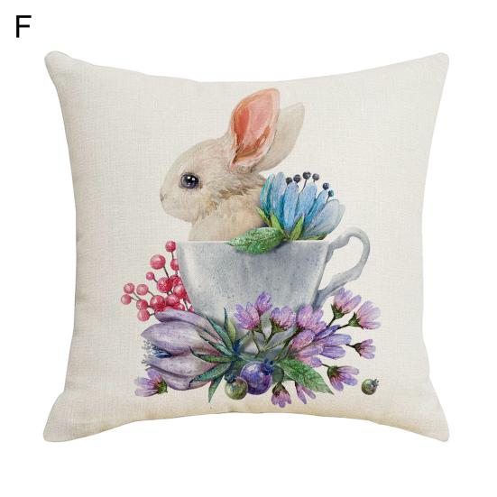 Наволочка со скрытой молнией, пыленепроницаемая льняная наволочка с изображением счастливого пасхального кролика, домашний декор, товары для дома