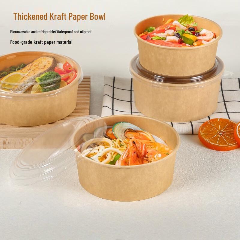 MOLUONA Disposable Kraft Paper Takeaway Bowls
