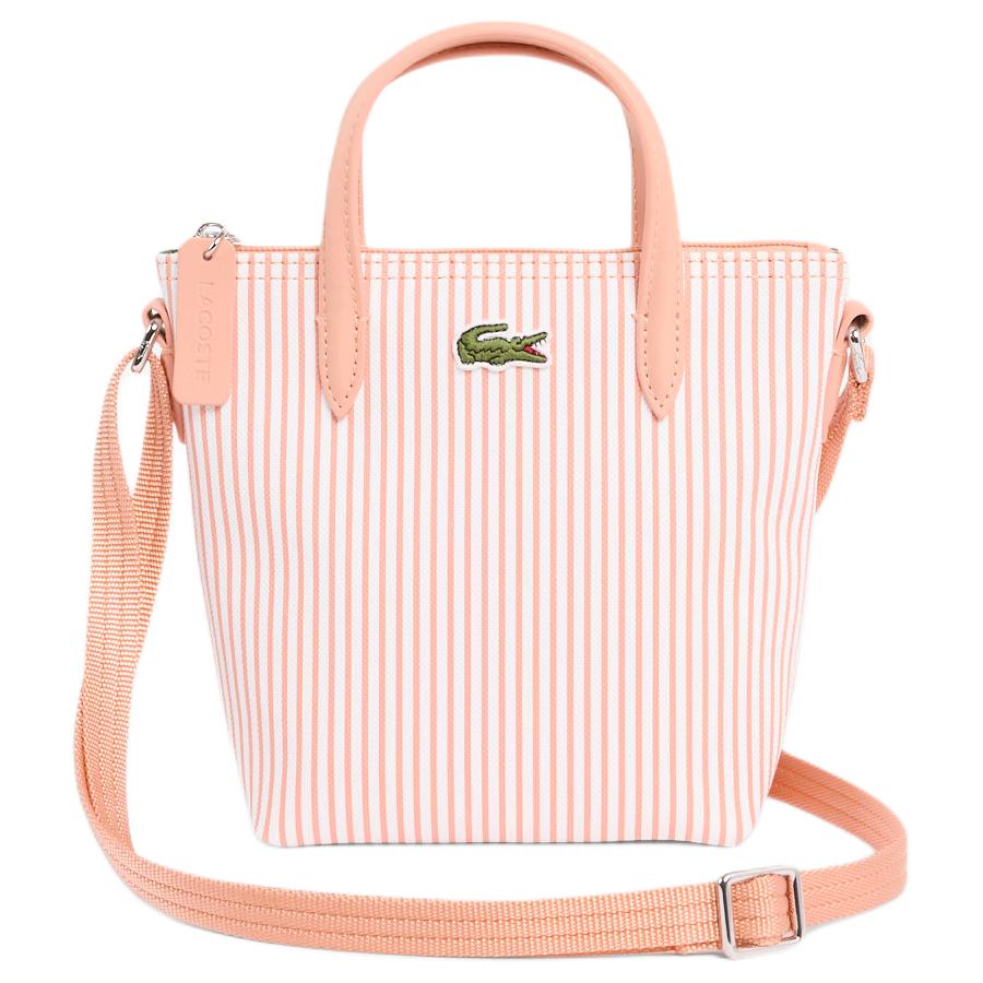 Lacoste Mini Striped Design Tote Bag Women tote bag Orange Pink NF5255SJ-T48