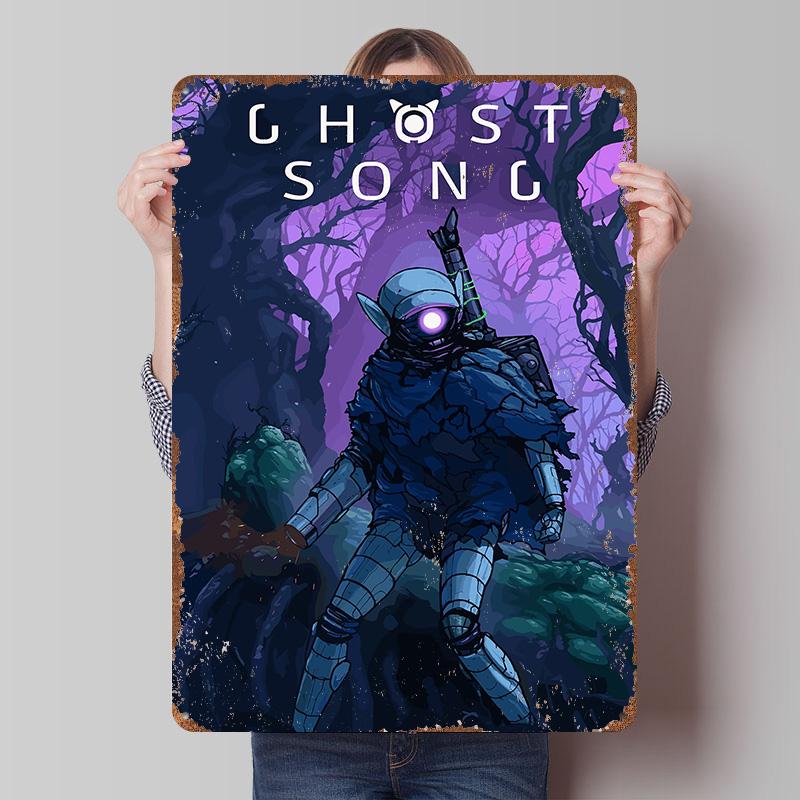Ghost Song Game Cover Art Poster Customized Wall Art Vintage Metal Signs Retro Tin Plaque for Man Cave Living Room Decoration
