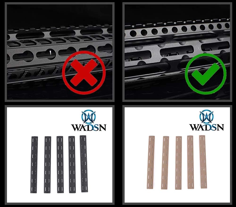 Совместимая с WADSN панель рельса BCM, набор из 5 штук, для улучшения хвата руки, изготовленная из смолы M-LOK (черный)