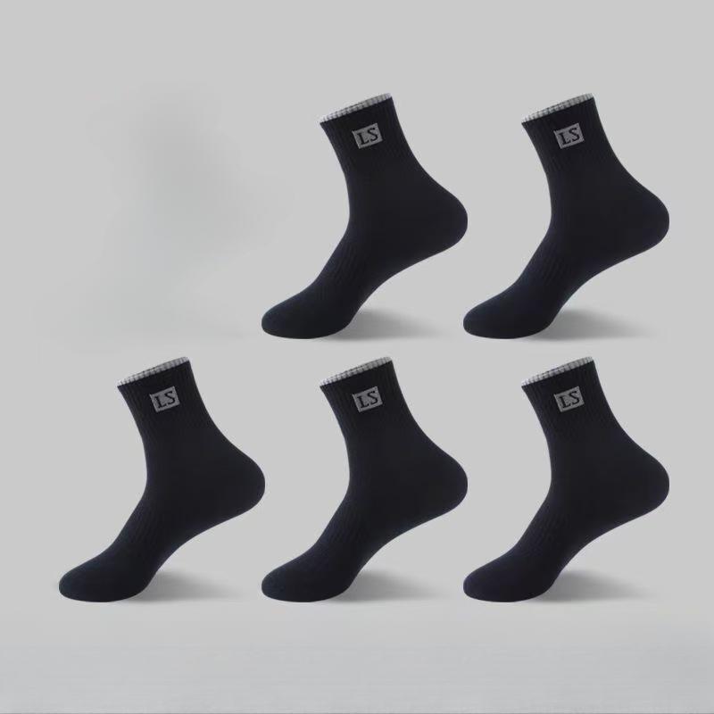 Мужские носки средней длины - 10 пар, удобная ткань с буквенным логотипом для спорта и повседневной носки, доступны в разных цветах