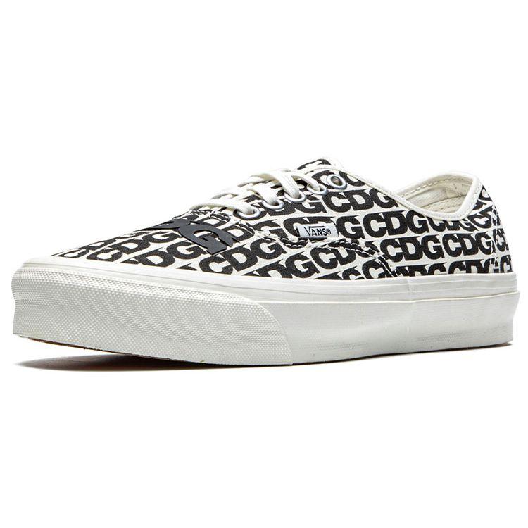 Comme des Garçons x Vans OG Authentic LX CDG Принт - Blanc De Blanc 2018 Унисекс Кроссовки Белый Черный VN0A4BV9SHM