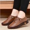 Autumn Women's Soft Sole Shoes Hollow Breathable Loafers Comfortable Flat-soled Mother's Shoe Non-slip Wear-resistant Work Shoes